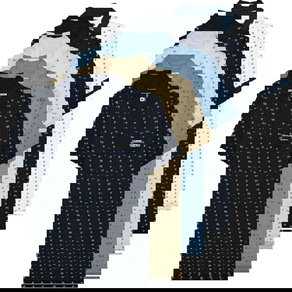 Lambretta Mens Smart Casual Retro All Over Print SKA Polo Shirt