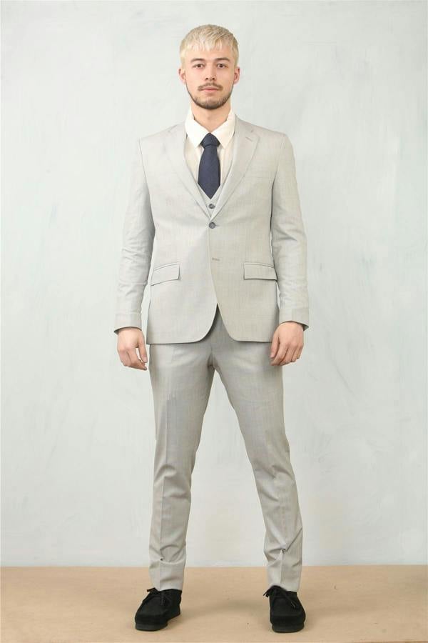 Infinity Leather Men's 3 Piece Prince Of Wales Grey Suit Workwear