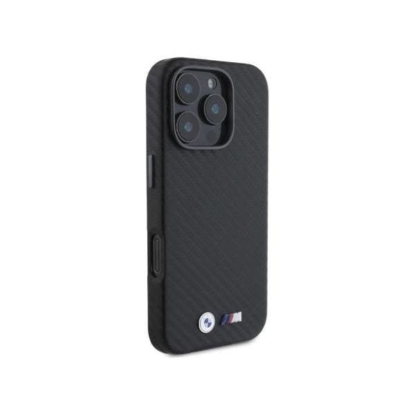 BMW Carbon Wrapped Metal Case for iPhone 16 Pro 6.3" Black - BMHCP16L23PUFWC