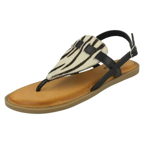 Leather Collection Ladies Leather Collection Animal Print Sandals F00228