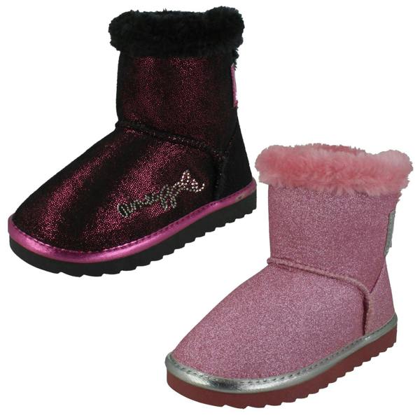 Pineapple Girls Pineapple Flat GGY Fleece Lined Comfy Glitter Boots H4R194