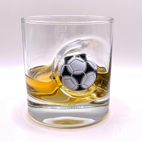 Personalised Football Whisky Glass - alternative angle