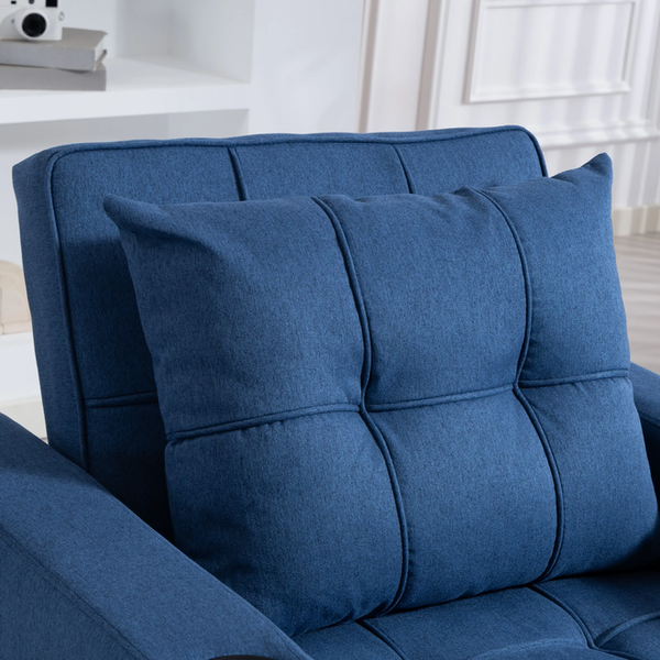 3-in-1 Single Sofa Bed, Convertible Sleeper Chair Bed - Dark Blue