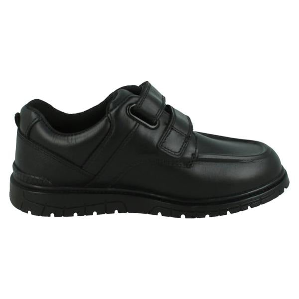 Spot On Boys Double Strap Black Leather School Shoes N1152