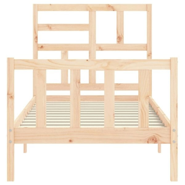 Berkfield Bed Frame with Headboard Small Single Solid Wood