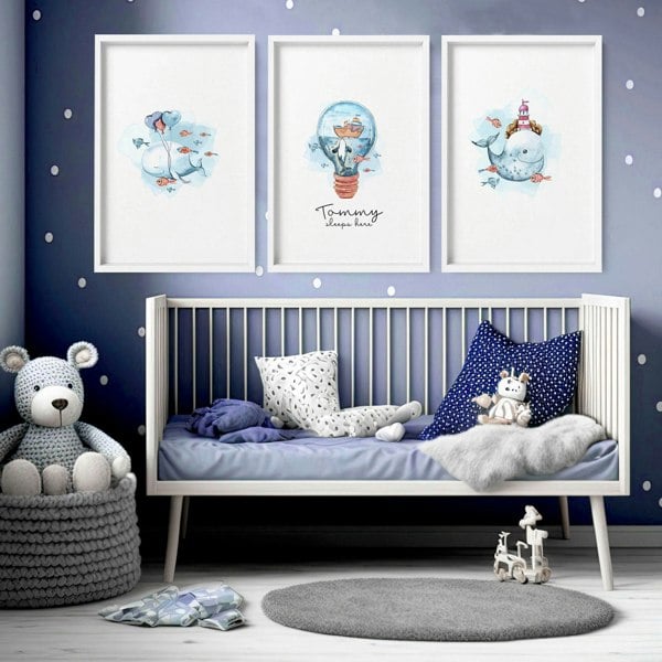 Childrens bedroom wall decor | set of 3 Wall art for Nursery