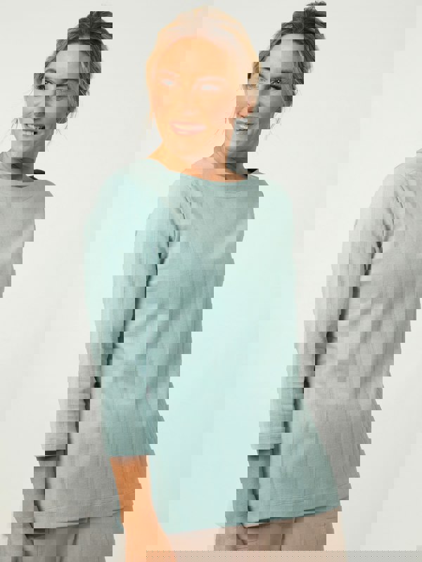 PennyPlain Textured Boat Neck Top - Mint