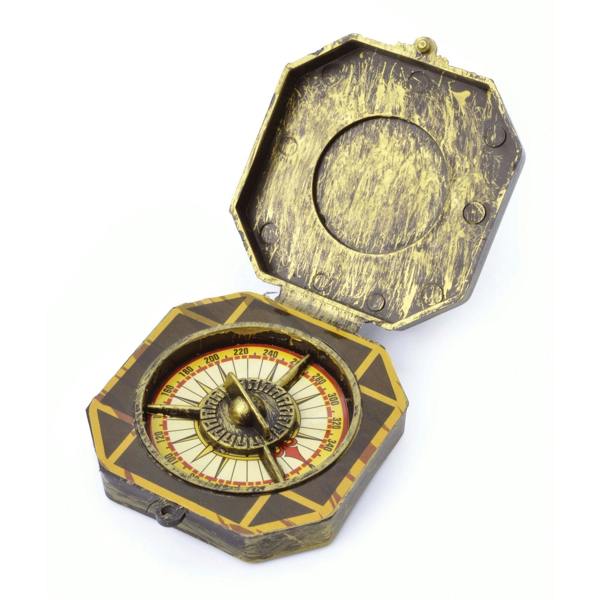 Bristol Novelty Fake Pirate Compass - Brown/Gold - 