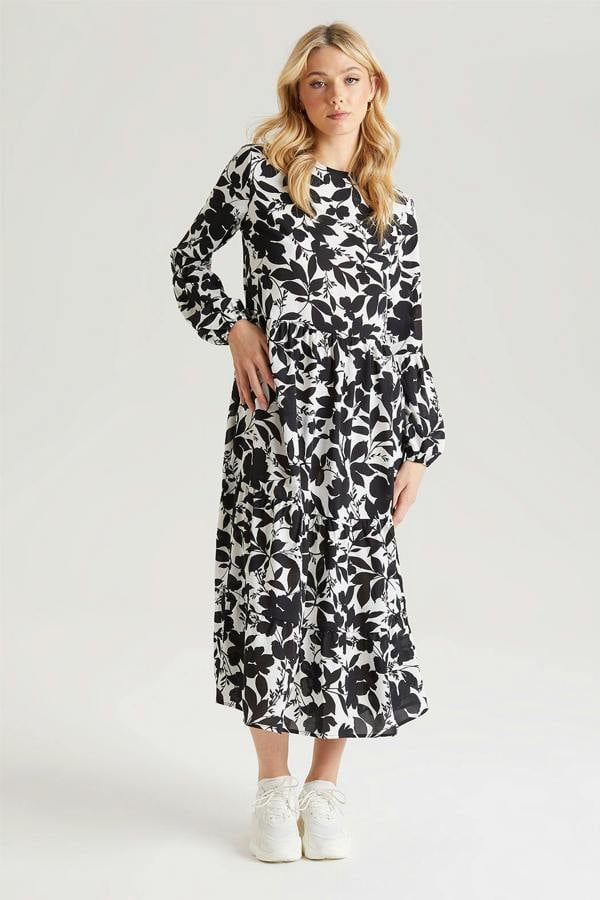 Urban Bliss Black Stencil Floral Smock