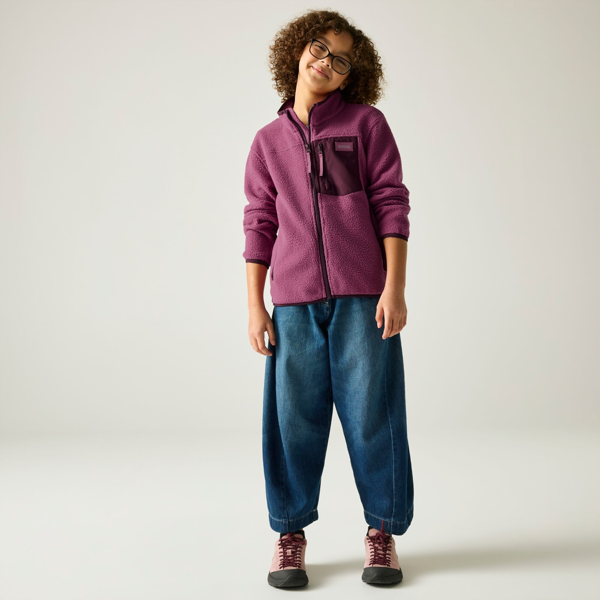Regatta Kids Frankie Colour Block Fleece Jacket - Violet Fig