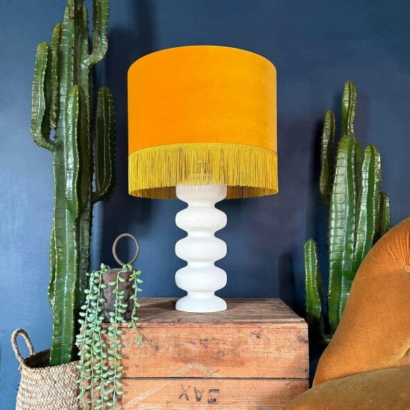 Love Frankie Large Pebble Table Lamp In Cream