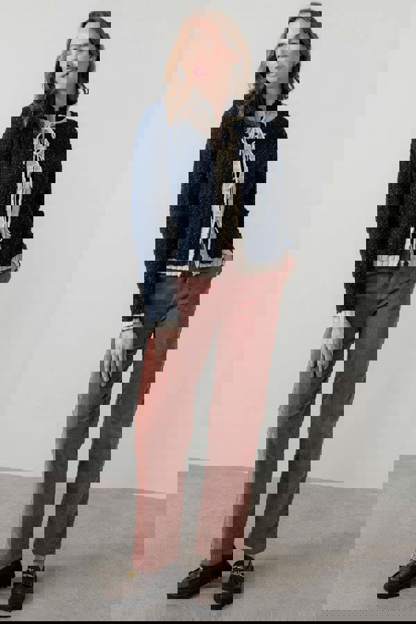 Lily & Me Adelia Tie Front Cardigan Navy