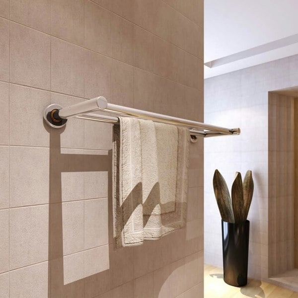 Berkfield Stainless Steel Towel Rack 2 Tubes