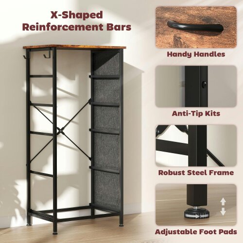 Wyld Haus Kepa Fabric And Metal Rustic Brown 5 Drawer Storage Chest