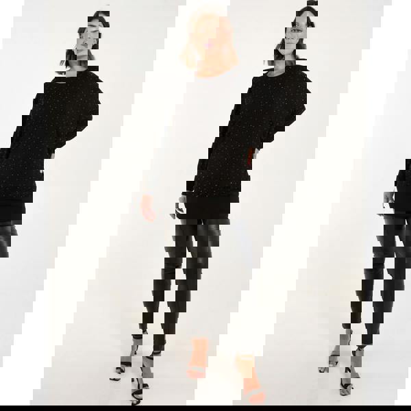 Blue Vanilla Curve Diamante Batwing Top