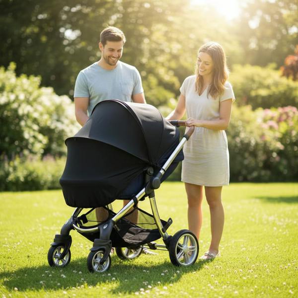  Sun Shade (up to UPF 50) - Universal Fit for Pushchair/Car Seat - 360 Degree Protection