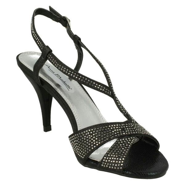 Anne Michelle Ladies Anne Michelle Diamante Strappy Heeled Sandals Dazzle