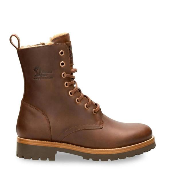 Panama Jack Frisia B10 - Women's Brown Waterproof Leather Combat Boots