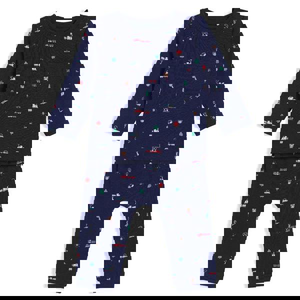 Baby Boys Novelty Printed 2pc Set, Navy Blue - Minicuddles