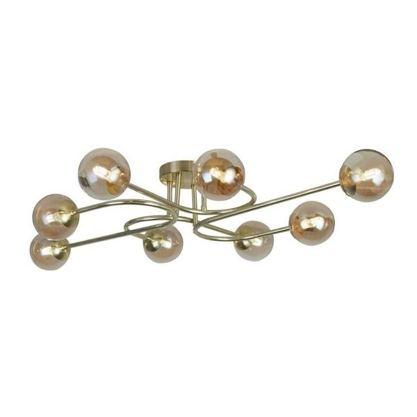 Pagazzi Lighting Hibben 8 Light Gold Flush Ceiling Light with Glass Shades