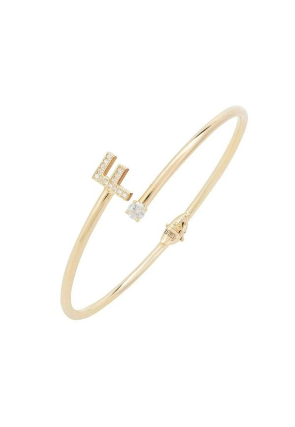 Initial Bangle Gold F - LATELITA Bracelets