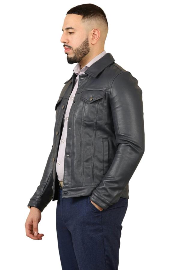 Elaina Fashion Men's Classic PU Jacket
