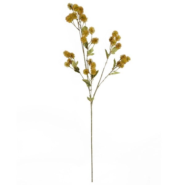 Leaf Pack of 6 x 85cm Craspedia Stem Yellow Artificial