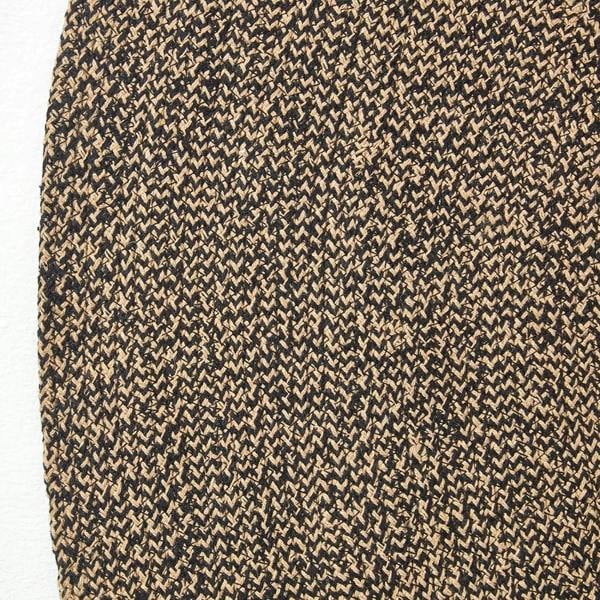 HOMESCAPES Linen and Black Melange Braided Rug