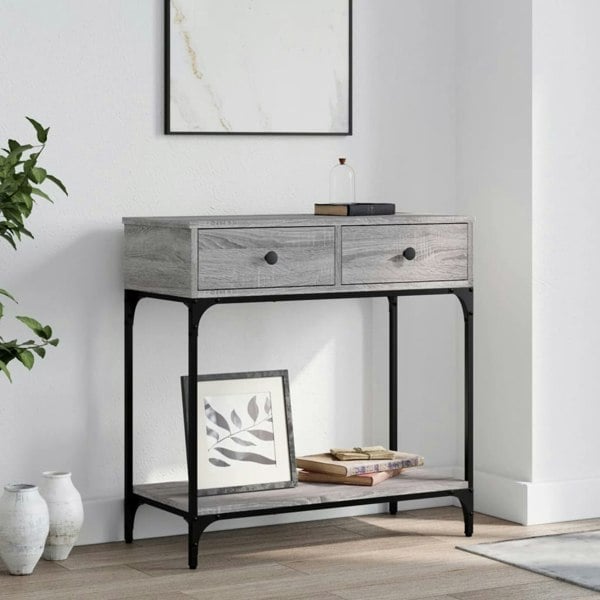 Berkfield Console Table Grey Sonoma 75x34.5x75 cm Engineered Wood
