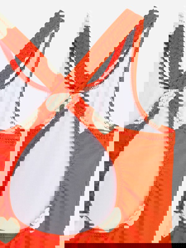 Mini Rodini Girls Heart Print Swimsuit in Red