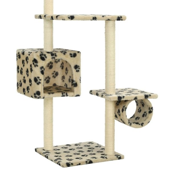 Berkfield Cat Tree with Sisal Scratching Posts 260 cm Beige Paw Prints