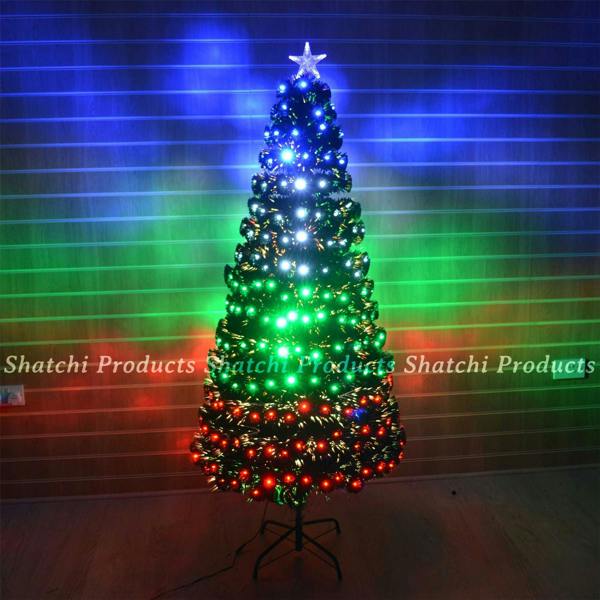 2ft Pre-Lit Artificial Christmas Tree with Fibre Optic Multi-Effect Lights and Metal Stand image 3