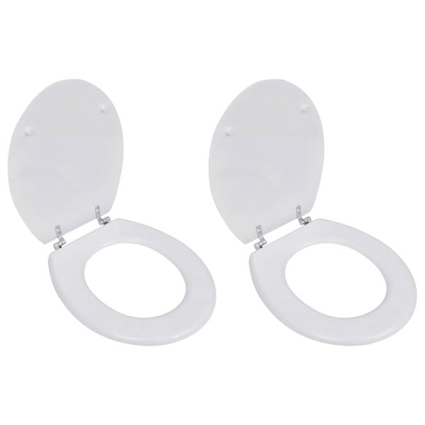 Berkfield Toilet Seats with Lids 2 pcs MDF White