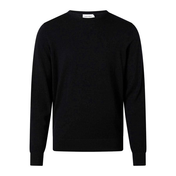 Calvin Klein Mens Merino Wool Jumper - Black