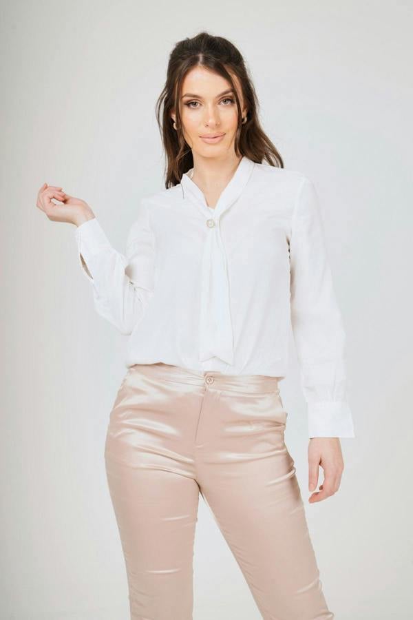 LuvForever Long Sleeved Bow-Tie V-Neck Shirt