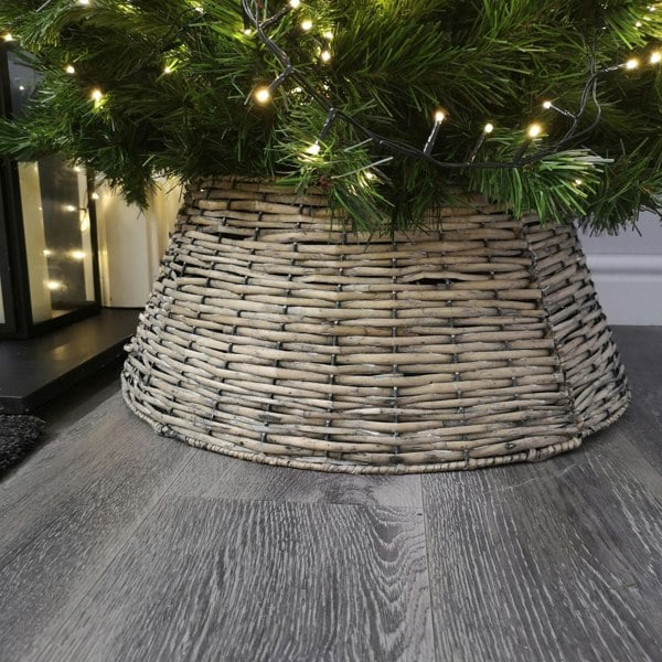 Samuel Alexander 48/70cm Samuel Alexander KD Willow Christmas Tree Skirt Wicker Rattan- Large Natural
