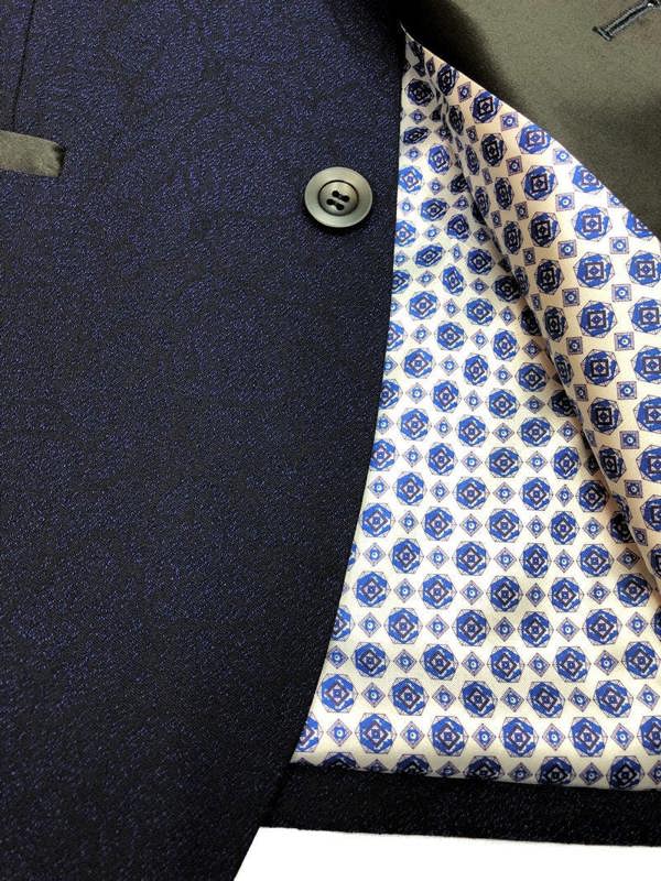 Close up of Blue Textured Dinner Jacket