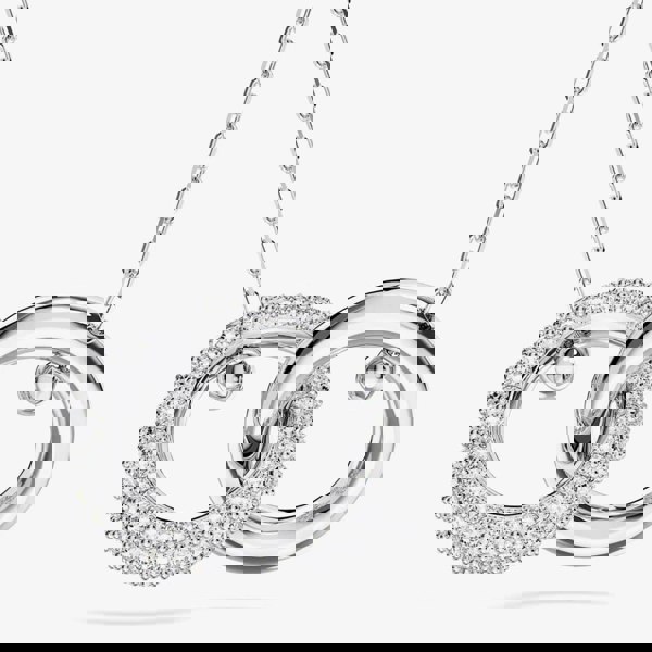 Swarovski Dextera White Interlocking Loop Rhodium Plated Necklace 5670251
