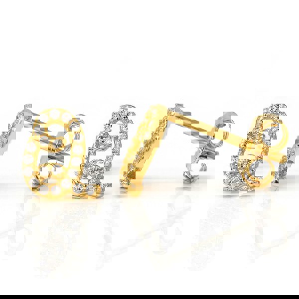 Say It With Luxe CZ Initial Earrings - Yellow Gold Plated