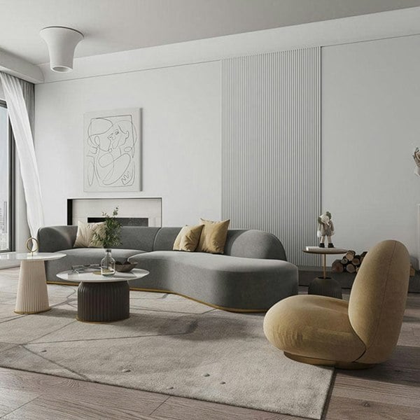 Weilai Concept Welby Three Seater Curved Sofa, White