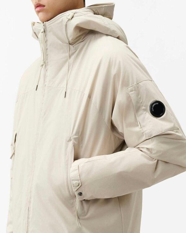 C.P. Company Pro-Tek Primaloft® Silver Hooded Mens Jacket - Silver Birch 120