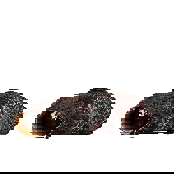 Embassy London Laviva Mid - Black & Gold & Burgundy - Women's rmid-height leather wide fitted ankle boot