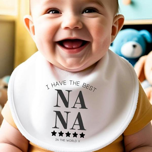 Personalised Best Nana Baby Grow, Vest or Bib with Name