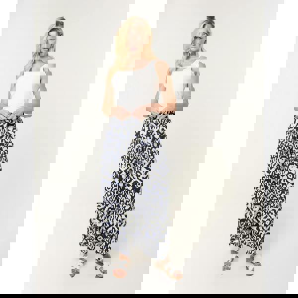 Blue Vanilla Shirred Waist Wide Leg Trousers