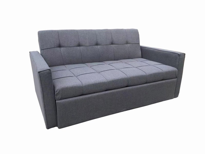 Furniture One Sofa Bed Double, Convertible 3 in 1 Pull Out Velvet Sofa Bed, Multi-Function Folding Ottoman