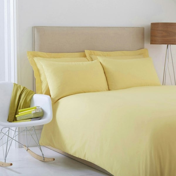 Martex Charlotte Thomas Poetry Plain Dyed Single Lemon Duvet Cover Set - 137 x 200cm