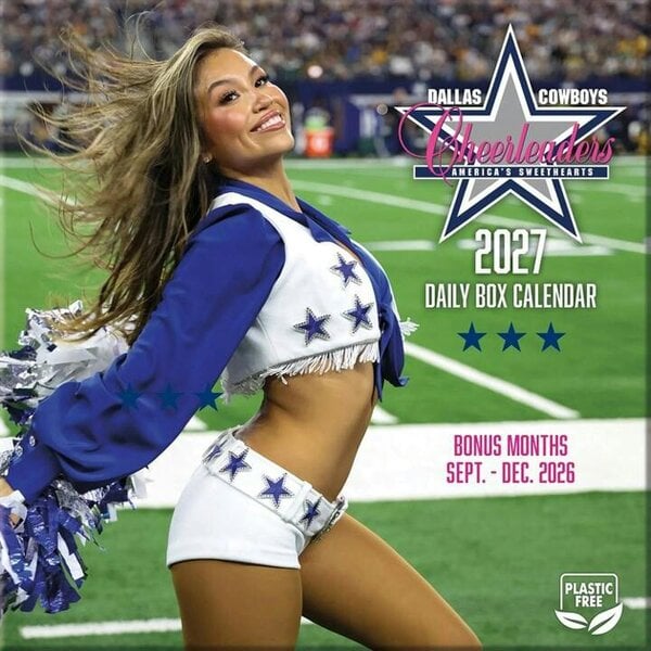 NFL Dallas Cowboys Cheerleaders Sideline Desk Calendar 2027, Desk Calendars, Day To View, Sports, Gift