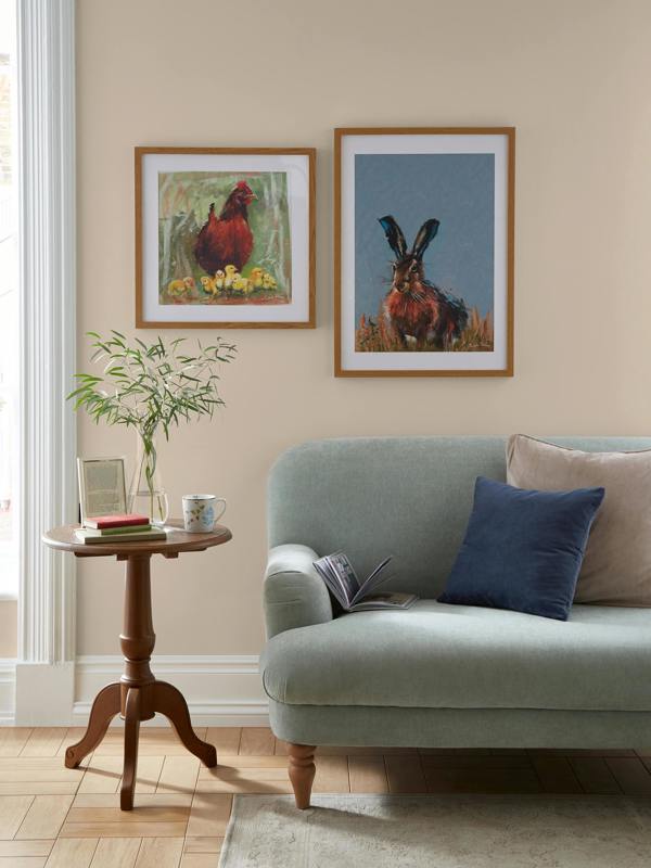 Laura Ashley Hare Print in a Wood Frame
