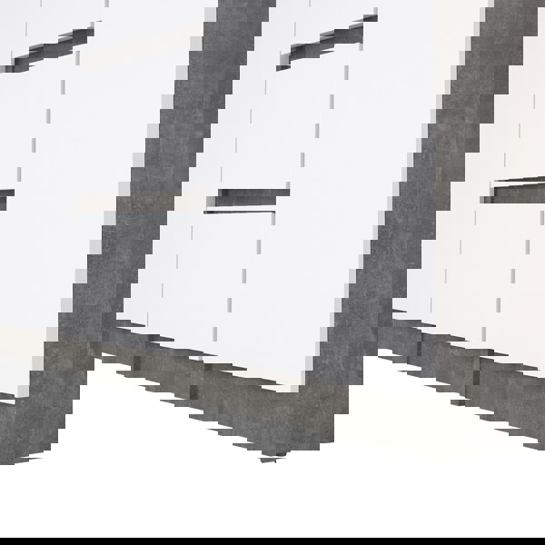 Furniture To Go Naia Sideboard 4 Drawers 2 Doors in Concrete and White High Gloss