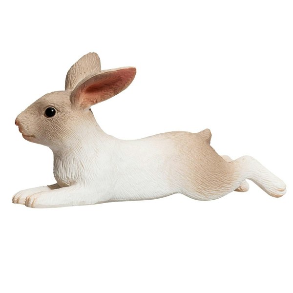 Mojo Fun Rabbit Lying Wildlife Toy Figure 6 cm Length Approx - 387142